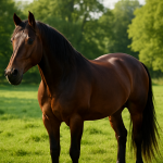 Create a photorealistic image of a majestic horse in a lush green pasture with beautiful natural lighting. Create a photorealistic, professional, natural-looking image with believable lighting and detail.