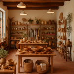 A beautifully curated artisan shop filled with handmade products, showcasing unique crafts and inviting ambiance.