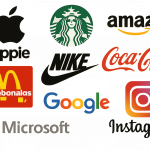 A collage of successful business logos with their names prominently displayed, showcasing creative branding.