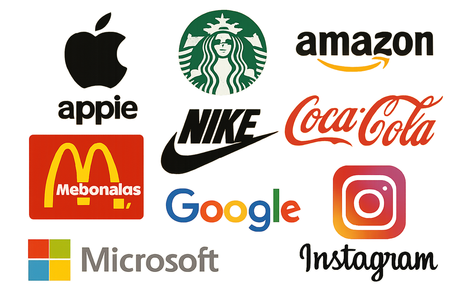A collage of successful business logos with their names prominently displayed, showcasing creative branding.
